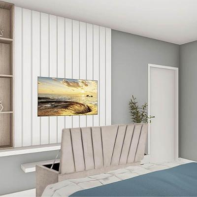Calçadeira Baú Recamier Estofada Cama De Solteiro 90cm Bélgica Suede Bege- Mabe Magazine