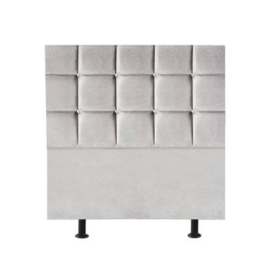 Cabeceira Estofada Cama Box Solteiro 100cm Espanha Suede Cinza Claro- Mabe Magazine