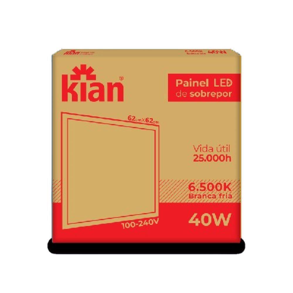 Kit 5 Painéis Led Sobrepor 40w Quadrada 60x60 Cm Bivolt Kian - 3