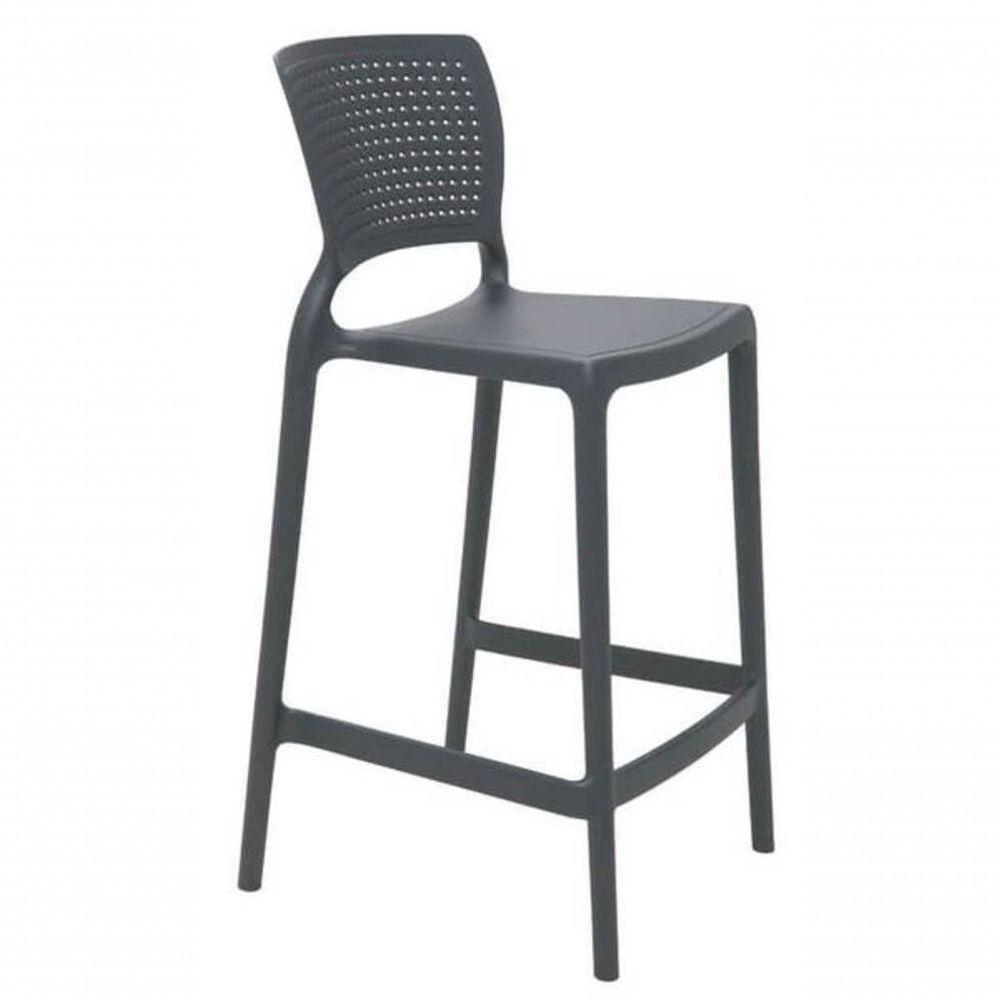 Cadeira Tramontina Safira Alta Residência Em Fibra De Vidro Grafite - 1