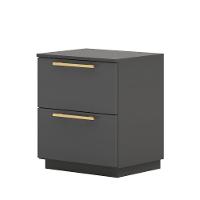 Mesa De Cabeceira Lateral Compacta 2 Gavetas 50cm Dubai Alasca - Mabe Magazine - 2