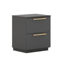 Mesa De Cabeceira Lateral Compacta 2 Gavetas 50cm Dubai Alasca - Mabe Magazine - 3