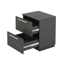 Mesa De Cabeceira Lateral Compacta 2 Gavetas 50cm Dubai Alasca - Mabe Magazine - 5