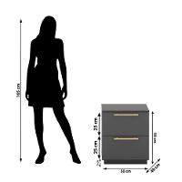 Mesa De Cabeceira Lateral Compacta 2 Gavetas 50cm Dubai Alasca - Mabe Magazine - 6