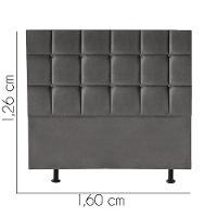 Cabeceira Estofada Cama Box Casal Queen 160cm Espanha Corino Cinza Escuro- Mabe Magazine - 2