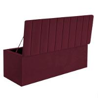 Calçadeira Baú Recamier Estofada Cama King 190cm Carla Suede Bordo- Mabe Magazine - 3