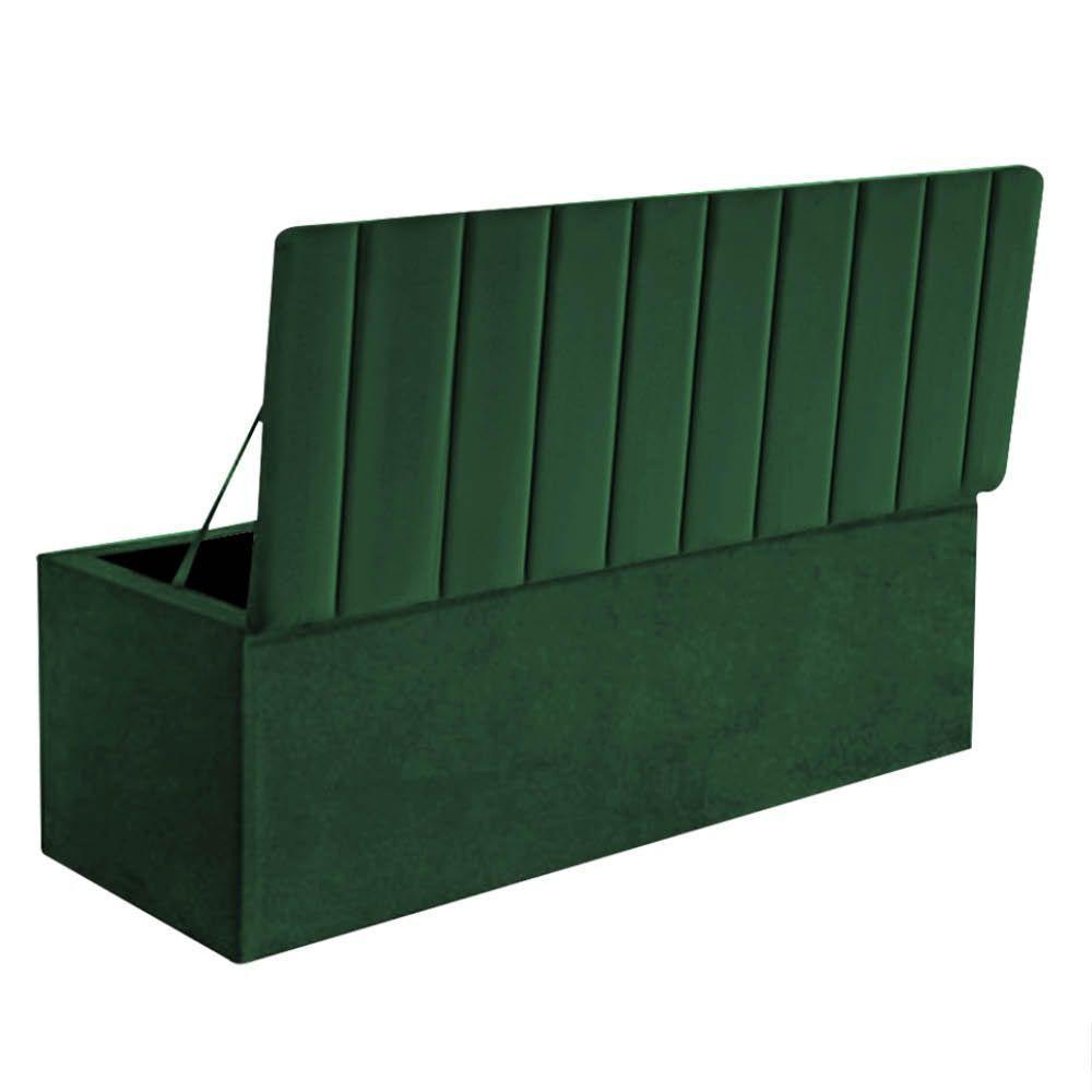 Calçadeira Baú Recamier Estofada Cama De Solteiro 100cm Carla Corino Verde- Mabe Magazine - 3