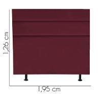 Cabeceira Estofada Cama Box King 195cm Argentina Corino Bordo- Mabe Magazine - 3
