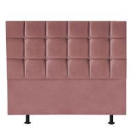 Cabeceira Estofada Cama Box Casal King 195cm Espanha Suede Rose- Mabe Magazine - 1