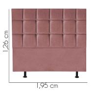 Cabeceira Estofada Cama Box Casal King 195cm Espanha Suede Rose- Mabe Magazine - 2