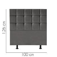 Cabeceira Estofada Cama Box Solteiro 100cm Espanha Suede Cinza Escuro- Mabe Magazine - 2