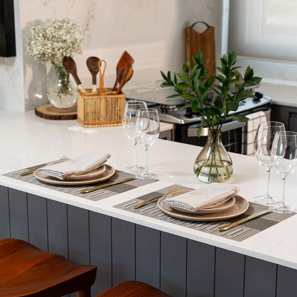 Jogo Americano Copa E Cia Avulso Loom 35x48 Cm Listras Taupe - 4