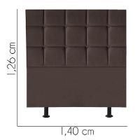 Cabeceira Estofada Cama Box Casal 140cm Espanha Suede Marrom- Mabe Magazine - 2