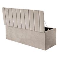 Calçadeira Baú Recamier Estofada Cama King 190cm Carla Corino Bege- Mabe Magazine - 2