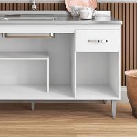 Balcão Gabinete De Pia Cozinha Multiuso 150cm Sem Tampo Gabriela Branco- Mabe Magazine