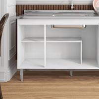 Balcão Gabinete De Pia Cozinha Multiuso 150cm Sem Tampo Gabriela Branco- Mabe Magazine - 5