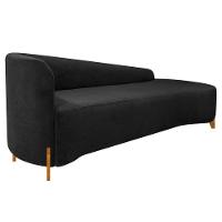 Divã Recamier Orgânico França 180cm Lado Dir Pés Madeira Bouclé Cor Preto