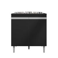 Balcão Armário De Cozinha Multiuso Para Cooktop Com Tampo 4 Ou 5 Bocas Andréia Preto- Mabe Magazine - 1