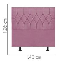 Cabeceira Estofada Cama Box Casal 140cm Istambul Suede Rosa Bebe- Mabe Magazine - 3