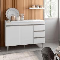 Balcão Gabinete De Pia Para Cozinha Sem Tampo 120cm Andréia Branco- Mabe Magazine - 1