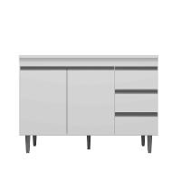 Balcão Gabinete De Pia Para Cozinha Sem Tampo 120cm Andréia Branco- Mabe Magazine - 2