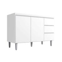 Balcão Gabinete De Pia Para Cozinha Sem Tampo 120cm Andréia Branco- Mabe Magazine