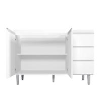 Balcão Gabinete De Pia Para Cozinha Sem Tampo 120cm Andréia Branco- Mabe Magazine - 5