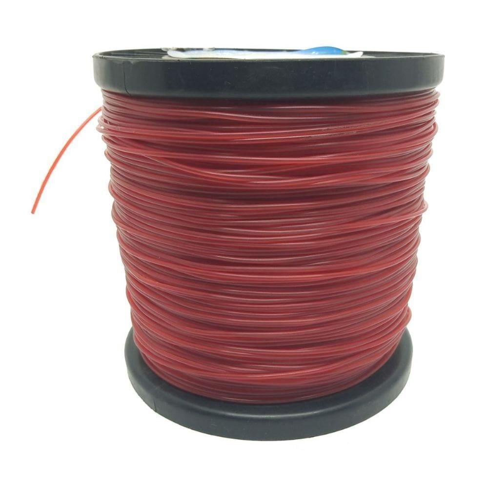 Fio Nylon Supreme Redondo 2,7mm Rolo Com 2,26kg Cor Vermelha - 1