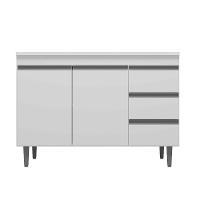 Balcão Gabinete De Pia Para Cozinha Sem Tampo 100cm Andréia Branco- Mabe Magazine - 2