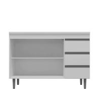 Balcão Gabinete De Pia Para Cozinha Sem Tampo 100cm Andréia Branco- Mabe Magazine