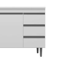 Balcão Gabinete De Pia Para Cozinha Sem Tampo 100cm Andréia Branco- Mabe Magazine - 5