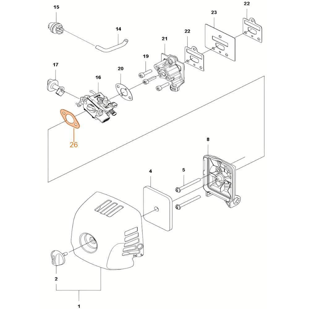 Junta Admissão Roçadeira Husqvarna 543rs Original - 3