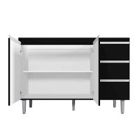 Balcão Gabinete De Pia Para Cozinha Sem Tampo 120cm Andréia Preto Fosco- Mabe Magazine