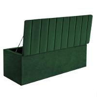 Calçadeira Baú Recamier Estofada Cama De Casal 140cm Carla Suede Verde- Mabe Magazine - 3