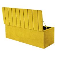 Calçadeira Baú Recamier Estofada Cama De Solteiro 100cm Carla Corino Amarelo- Mabe Magazine - 2