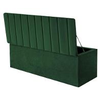 Calçadeira Baú Recamier Estofada Cama De Solteiro 90cm Carla Suede Verde- Mabe Magazine - 2