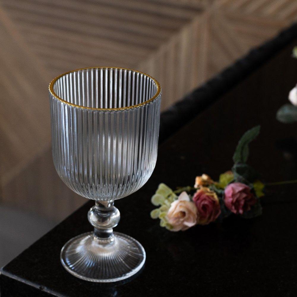 Conjunto 2 Taças De Vidro Com Fio De Ouro 380 Ml Lines Wolff - 5