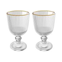 Conjunto 2 Taças De Vidro Com Fio De Ouro 380 Ml Lines Wolff - 1