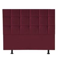 Cabeceira Estofada Cama Box Casal 140cm Espanha Suede Bordo- Mabe Magazine - 1