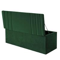 Calçadeira Baú Recamier Estofada Cama King 190cm Grécia Corino Verde- Mabe Magazine - 2