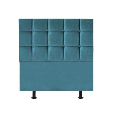 Cabeceira Estofada Cama Box Solteiro 100cm Espanha Suede Azul Turquesa- Mabe Magazine