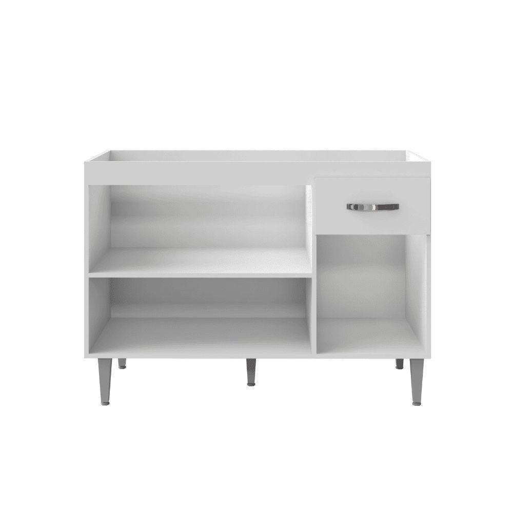 Balcão Gabinete De Pia Cozinha Multiuso 120cm Sem Tampo Gabriela Branco- Mabe Magazine - 4