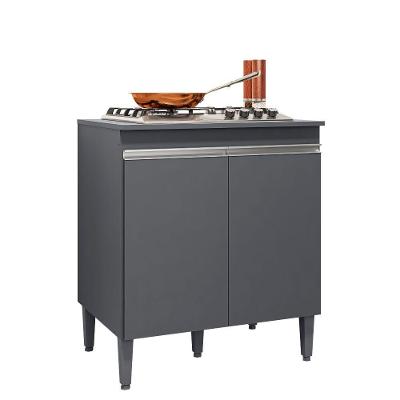 Balcão Armário De Cozinha Multiuso Para Cooktop Com Tampo 4 Ou 5 Bocas Andréia Cinza Fosco- Mabe Magazine
