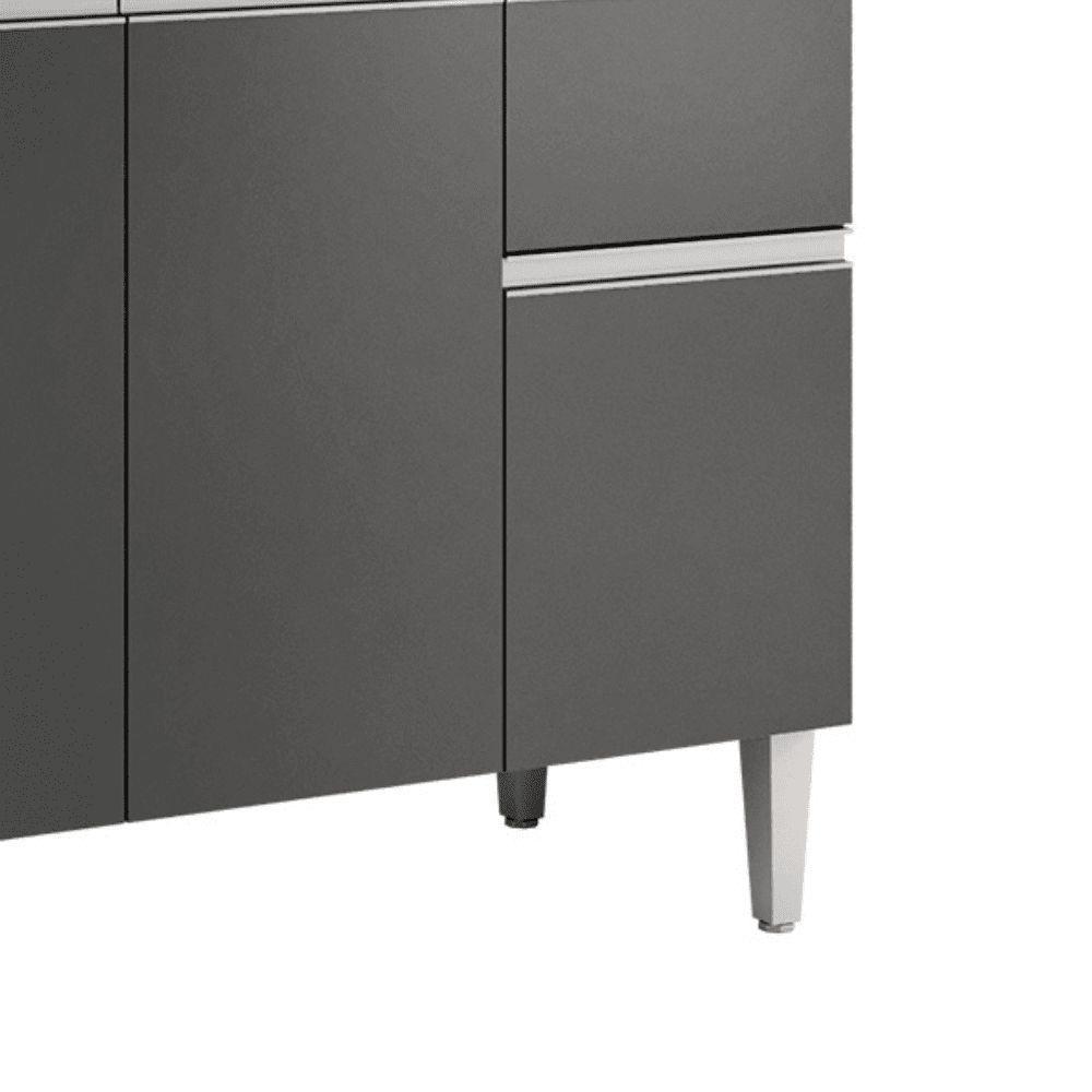 Balcão Gabinete De Pia Para Cozinha Sem Tampo 100cm Tatiane Amêndoa/preto- Mabe Magazine - 4