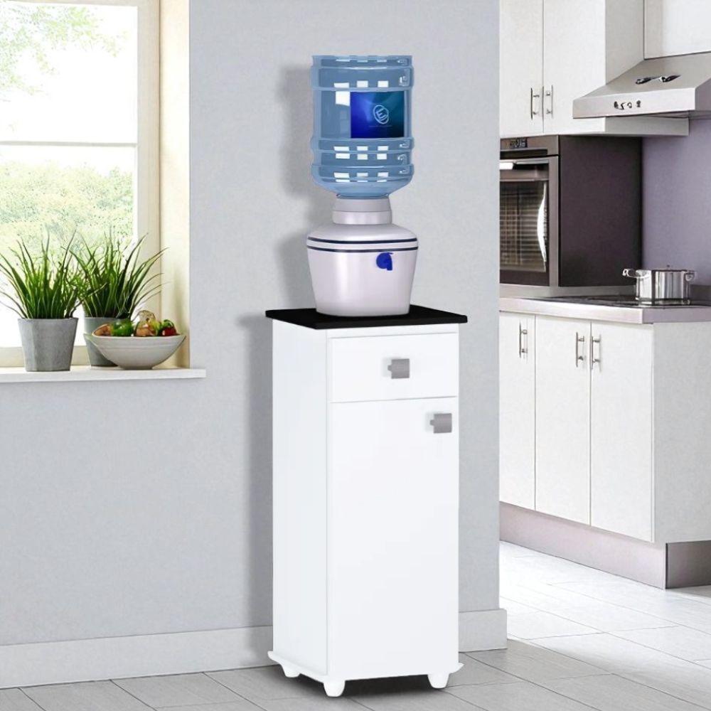 Balcão Bebedouro Armário Para Cozinha Multiuso Com Porta Karol Branco/preto- Mabe Magazine - 3