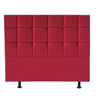 Cabeceira Estofada Cama Box Casal Queen 160cm Espanha Suede Vermelho- Mabe Magazine - 1