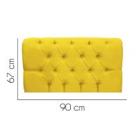 Painel Cabeceira Estofada Paris 90cm Cama Box Solteiro Suede Amarelo- Mabe Magazine - 2