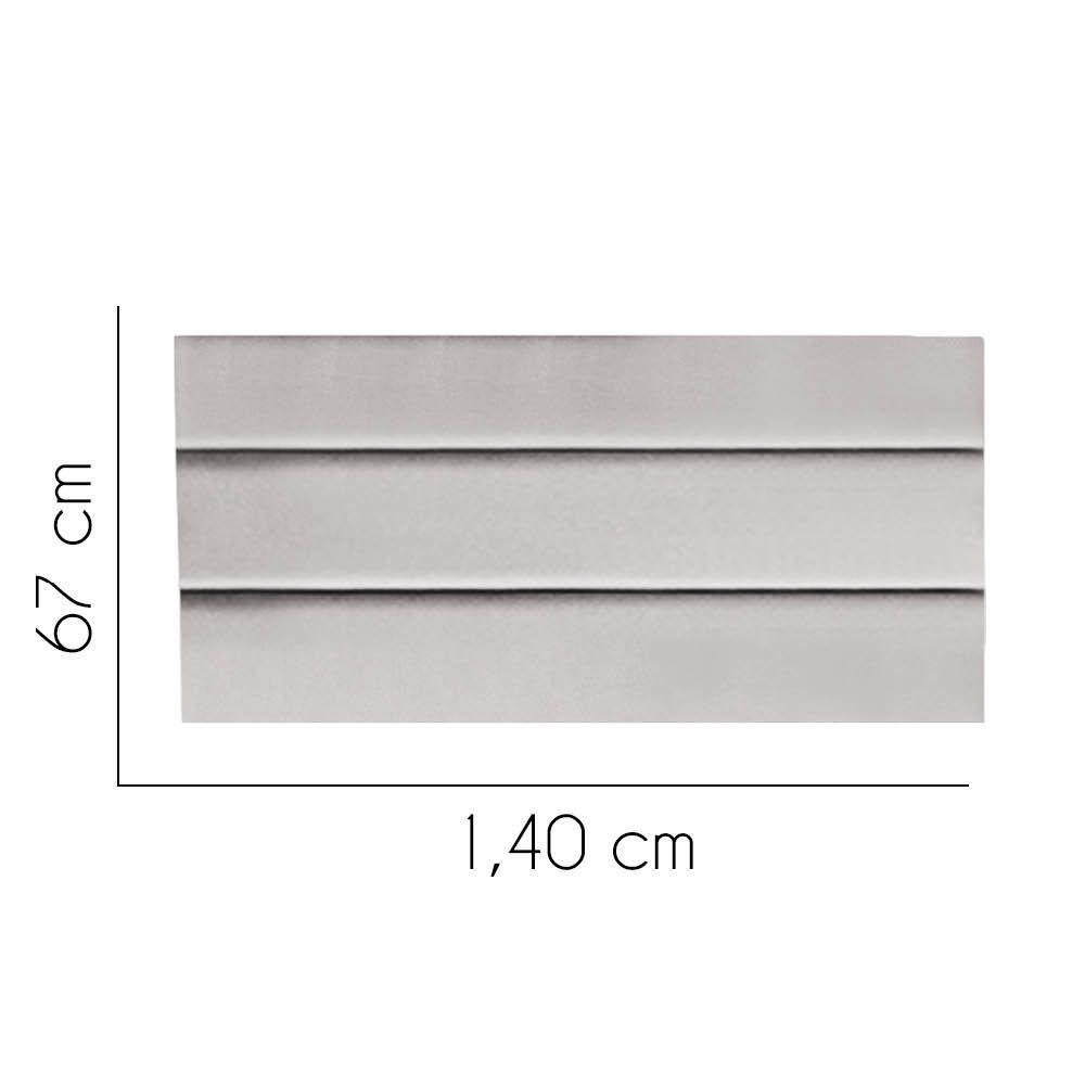 Painel Cabeceira Estofada Argentina 140cm Cama Box Casal Suede Cinza Claro- Mabe Magazine - 2