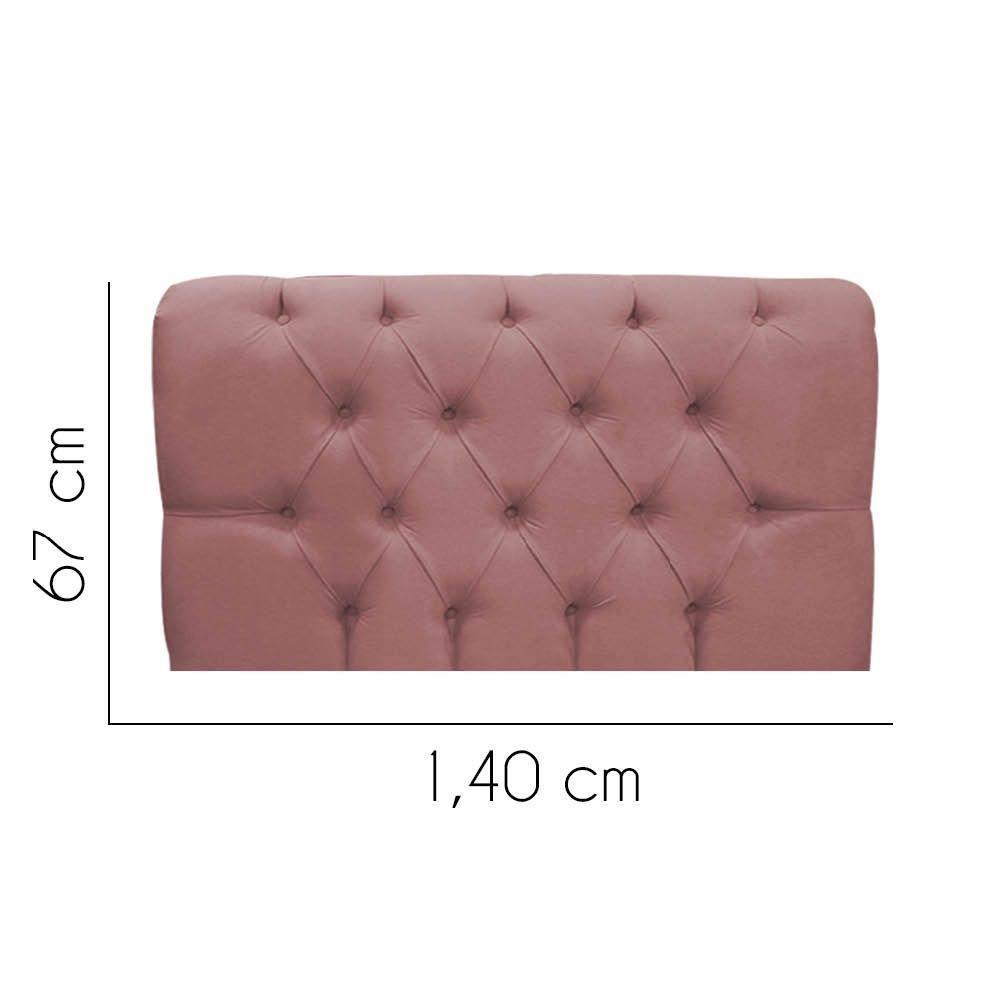 Painel Cabeceira Estofada Paris 140cm Cama Box Casal Suede Rose- Mabe Magazine - 2