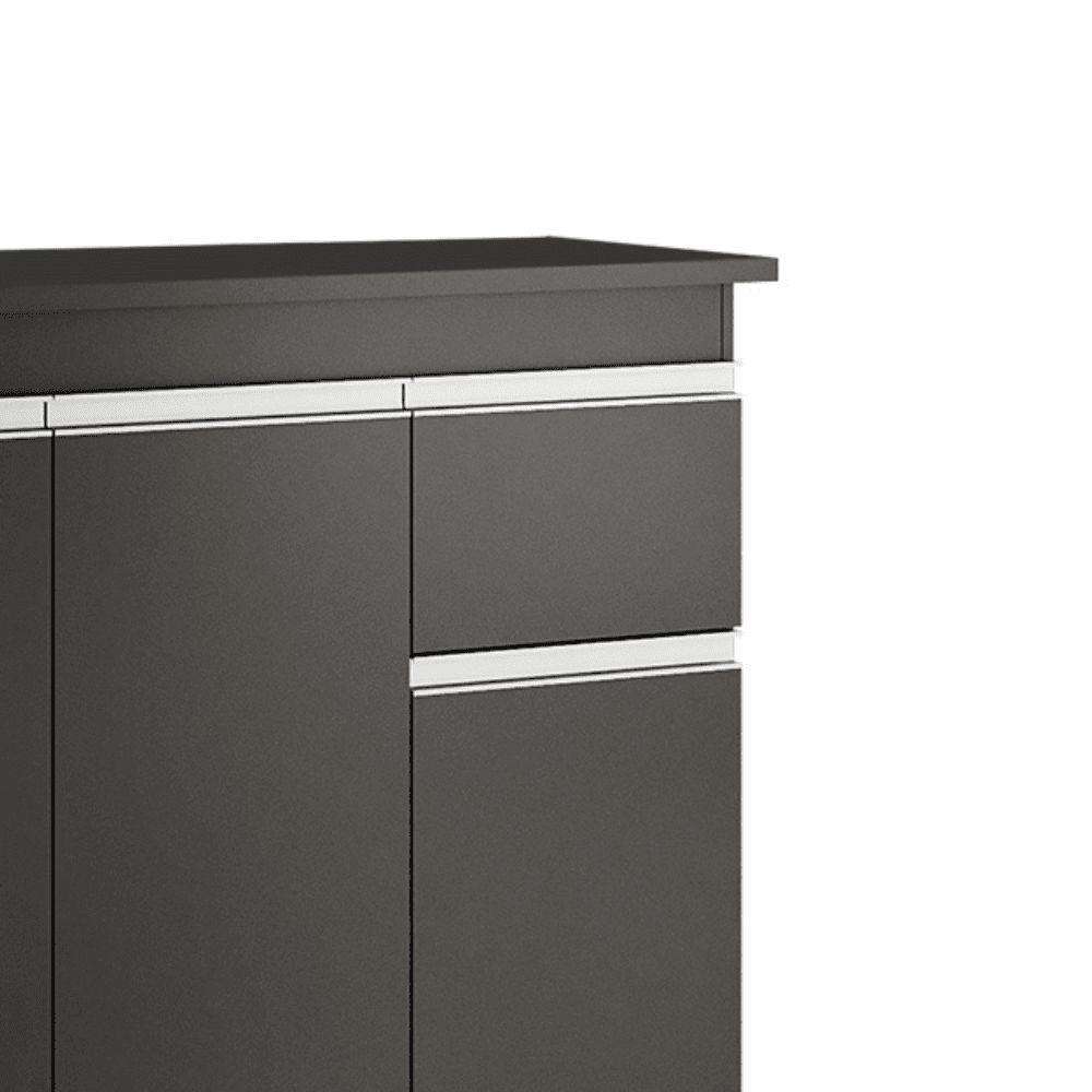 Balcão Gabinete De Pia Para Cozinha Sem Tampo 100cm Tatiane Preto- Mabe Magazine - 3